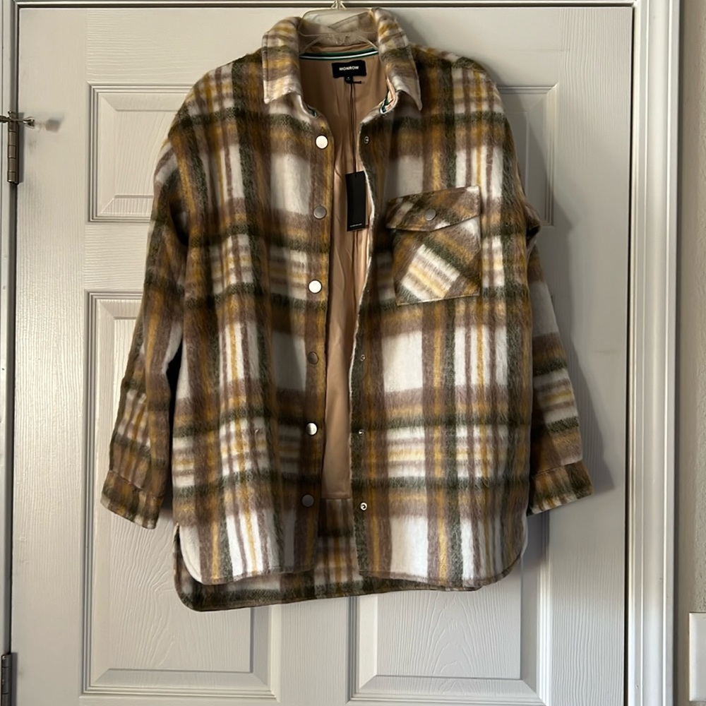 MONROW NWT FLANNEL SHIRT JACKET SZ M